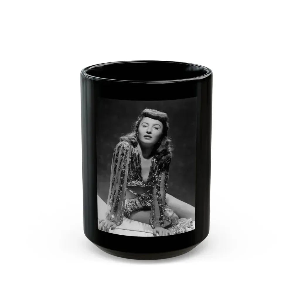 Barbara Stanwyck #177 (Vintage Female Icon) Black Coffee Mug 15oz - Go Mug Yourself