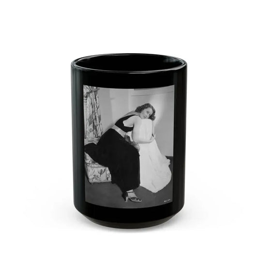 Barbara Stanwyck #185 (Vintage Female Icon) Black Coffee Mug 15oz - Go Mug Yourself
