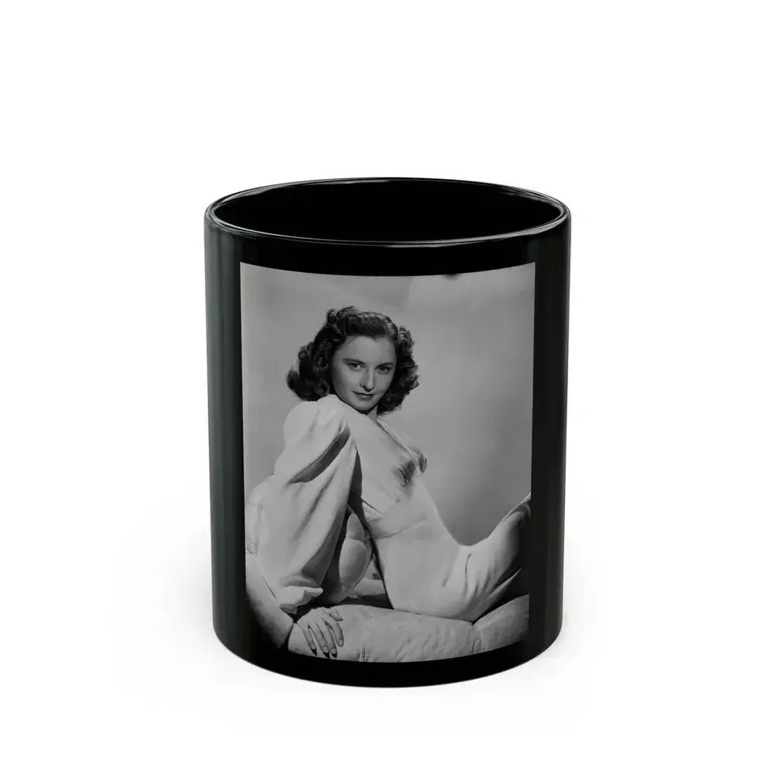Barbara Stanwyck #186 (Vintage Female Icon) Black Coffee Mug 11oz - Go Mug Yourself