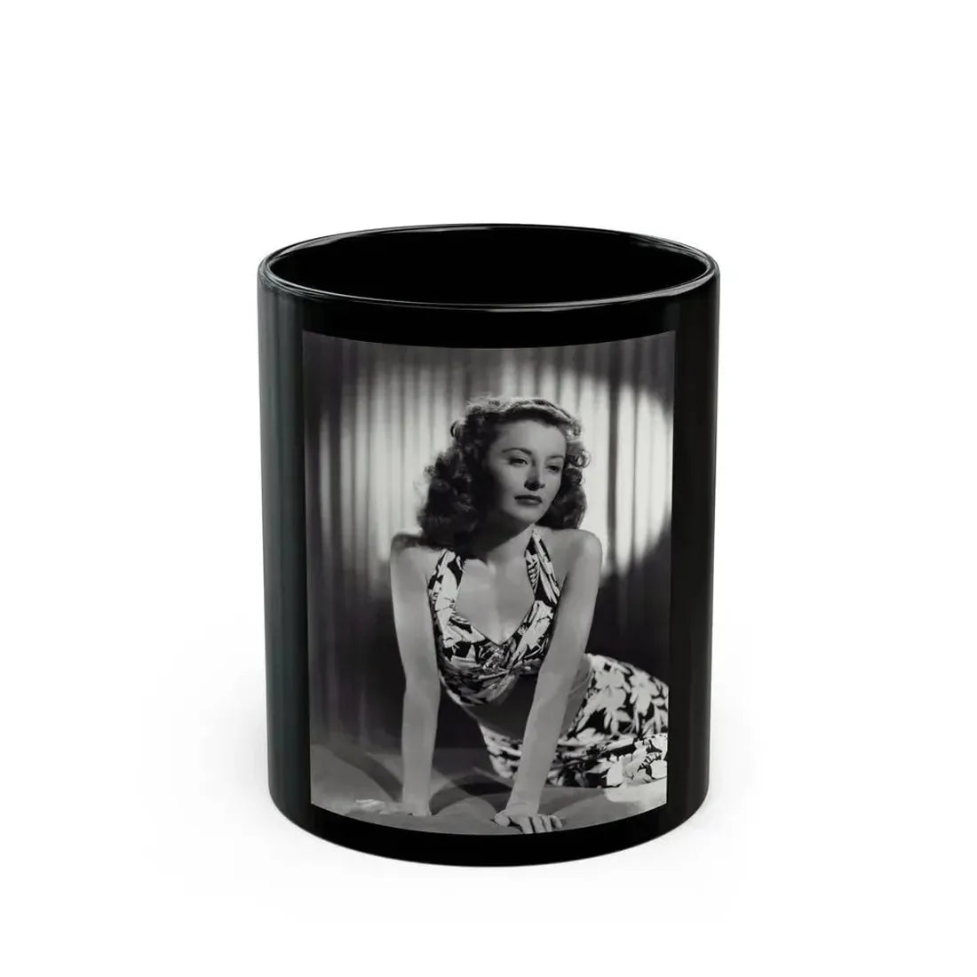 Barbara Stanwyck #193 (Vintage Female Icon) Black Coffee Mug 11oz - Go Mug Yourself
