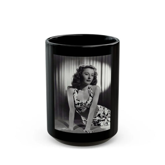 Barbara Stanwyck #193 (Vintage Female Icon) Black Coffee Mug-15oz-Go Mug Yourself