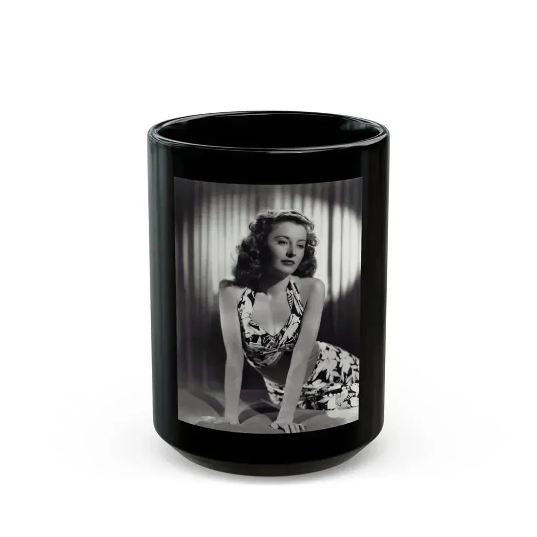 Barbara Stanwyck #193 (Vintage Female Icon) Black Coffee Mug 15oz - Go Mug Yourself