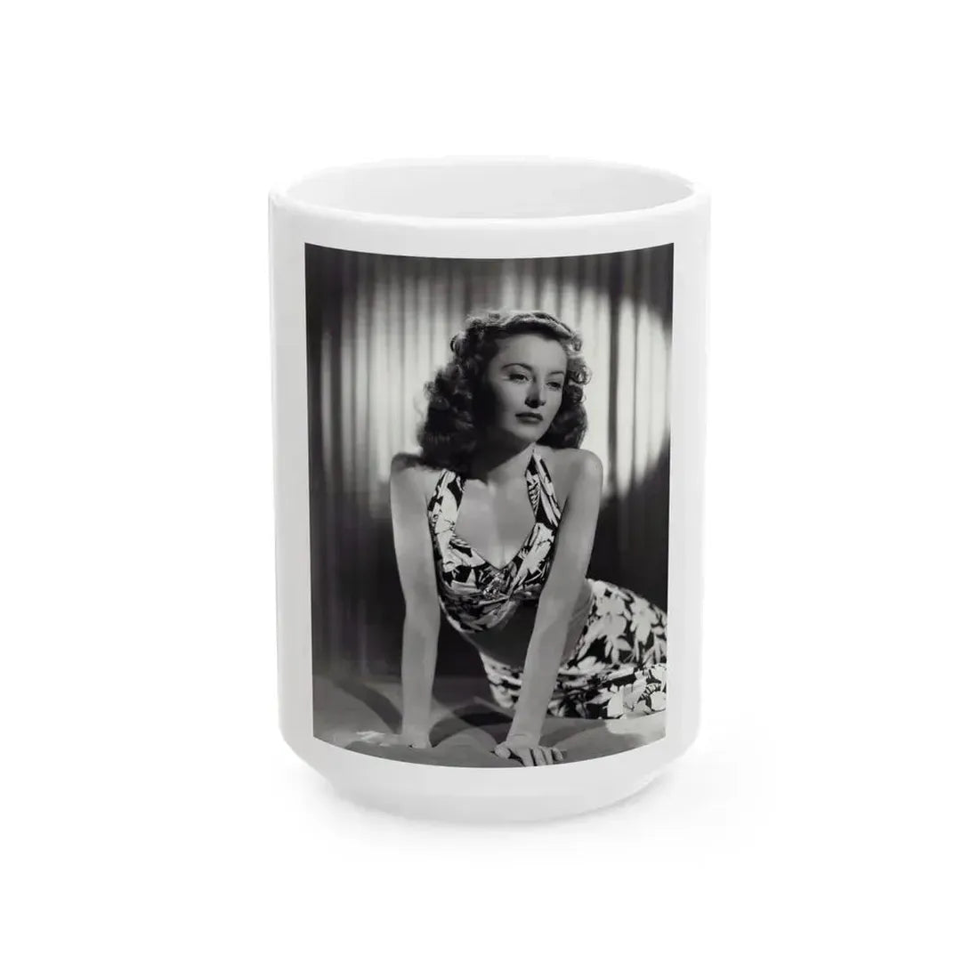 Barbara Stanwyck #193 (Vintage Female Icon) White Coffee Mug 15oz - Go Mug Yourself