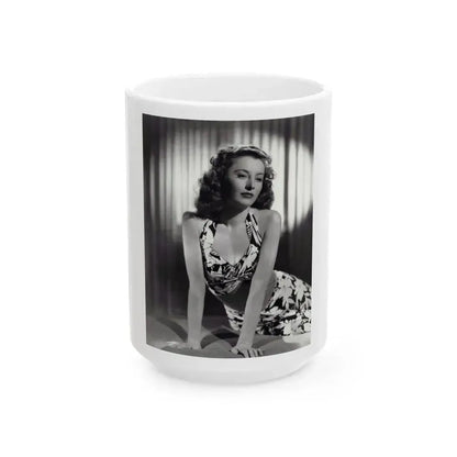 Barbara Stanwyck #193 (Vintage Female Icon) White Coffee Mug 15oz - Go Mug Yourself