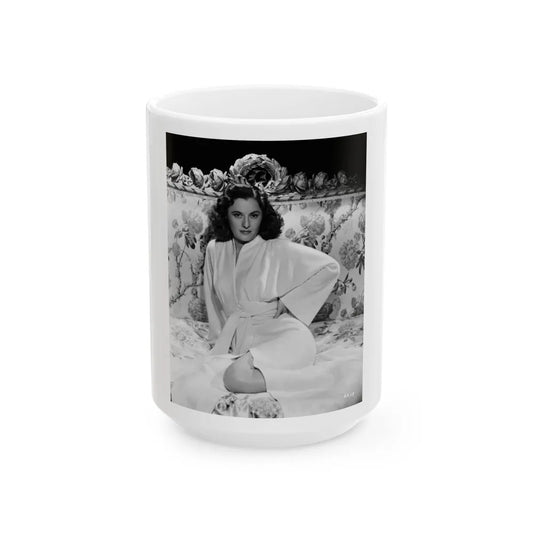 Barbara Stanwyck #194 (Vintage Female Icon) White Coffee Mug-15oz-Go Mug Yourself