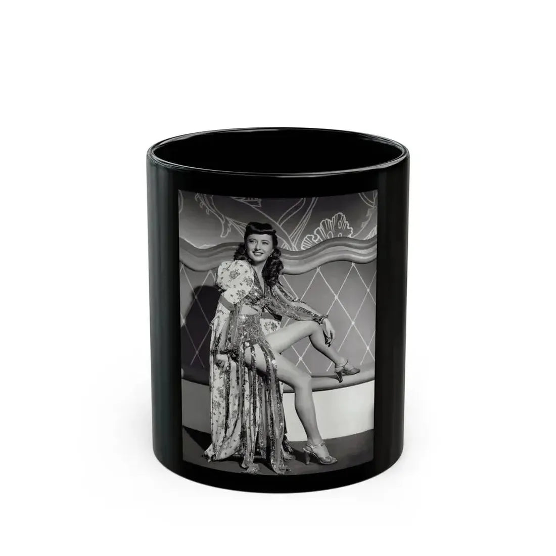 Barbara Stanwyck #195 (Vintage Female Icon) Black Coffee Mug 11oz - Go Mug Yourself