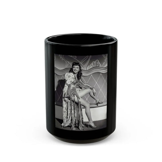 Barbara Stanwyck #195 (Vintage Female Icon) Black Coffee Mug-15oz-Go Mug Yourself