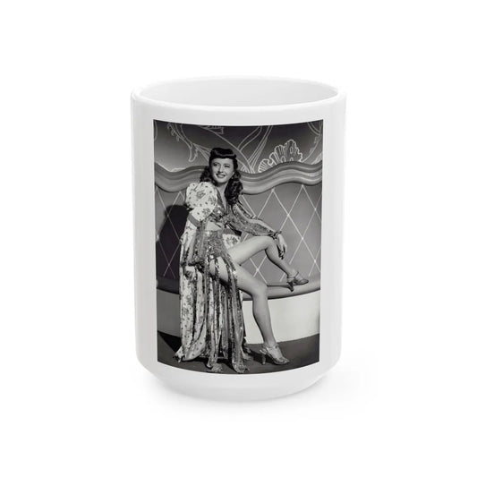 Barbara Stanwyck #195 (Vintage Female Icon) White Coffee Mug-15oz-Go Mug Yourself