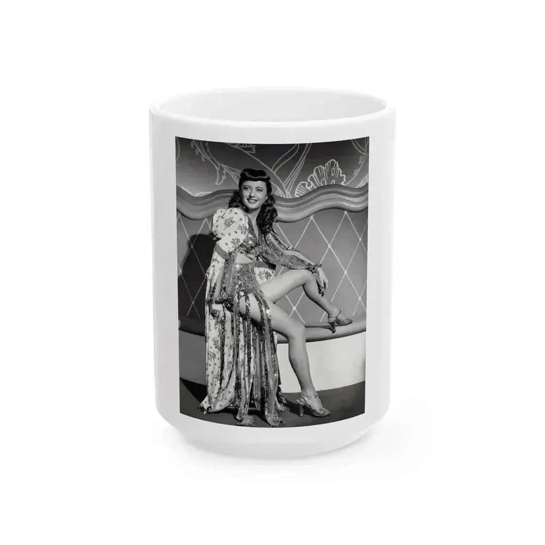 Barbara Stanwyck #195 (Vintage Female Icon) White Coffee Mug 15oz - Go Mug Yourself