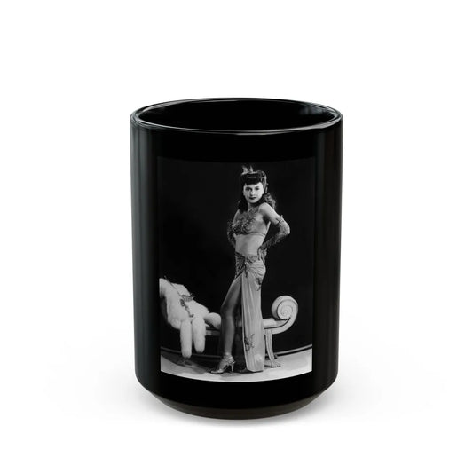 Barbara Stanwyck #196 (Vintage Female Icon) Black Coffee Mug-15oz-Go Mug Yourself