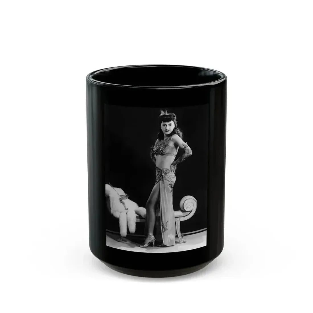 Barbara Stanwyck #196 (Vintage Female Icon) Black Coffee Mug 15oz - Go Mug Yourself