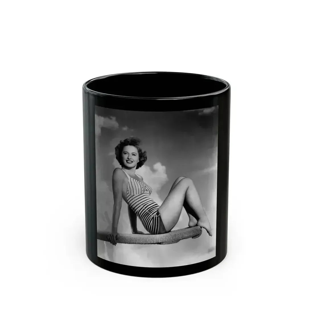 Barbara Stanwyck #197 (Vintage Female Icon) Black Coffee Mug 11oz - Go Mug Yourself