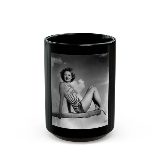 Barbara Stanwyck #197 (Vintage Female Icon) Black Coffee Mug-15oz-Go Mug Yourself