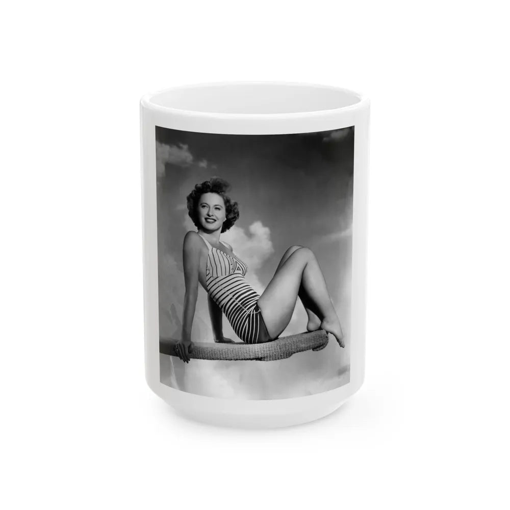 Barbara Stanwyck #197 (Vintage Female Icon) White Coffee Mug-15oz-Go Mug Yourself