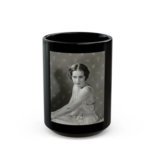 Barbara Stanwyck #199 (Vintage Female Icon) Black Coffee Mug-15oz-Go Mug Yourself