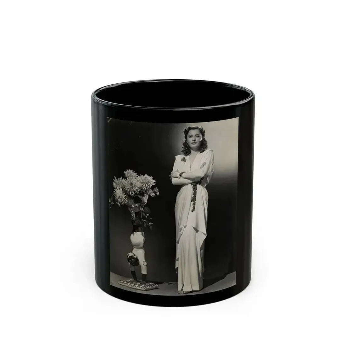 Barbara Stanwyck #203 (Vintage Female Icon) Black Coffee Mug 11oz - Go Mug Yourself