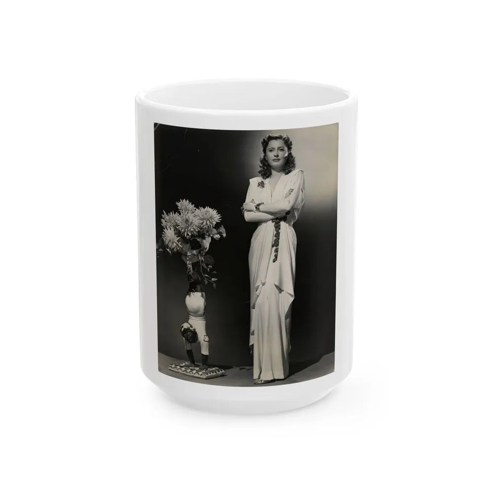 Barbara Stanwyck #203 (Vintage Female Icon) White Coffee Mug-15oz-Go Mug Yourself