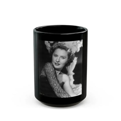 Barbara Stanwyck #206 (Vintage Female Icon) Black Coffee Mug 15oz - Go Mug Yourself