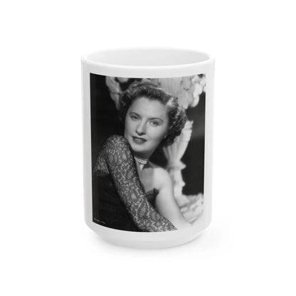 Barbara Stanwyck #206 (Vintage Female Icon) White Coffee Mug-15oz-Go Mug Yourself