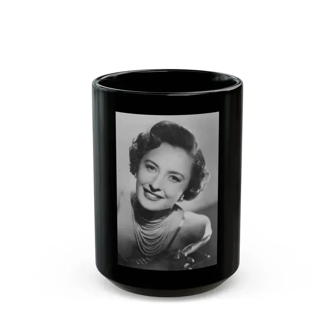 Barbara Stanwyck #207 (Vintage Female Icon) Black Coffee Mug 15oz - Go Mug Yourself
