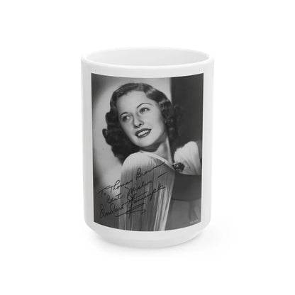 Barbara Stanwyck #208 (Vintage Female Icon) White Coffee Mug-15oz-Go Mug Yourself