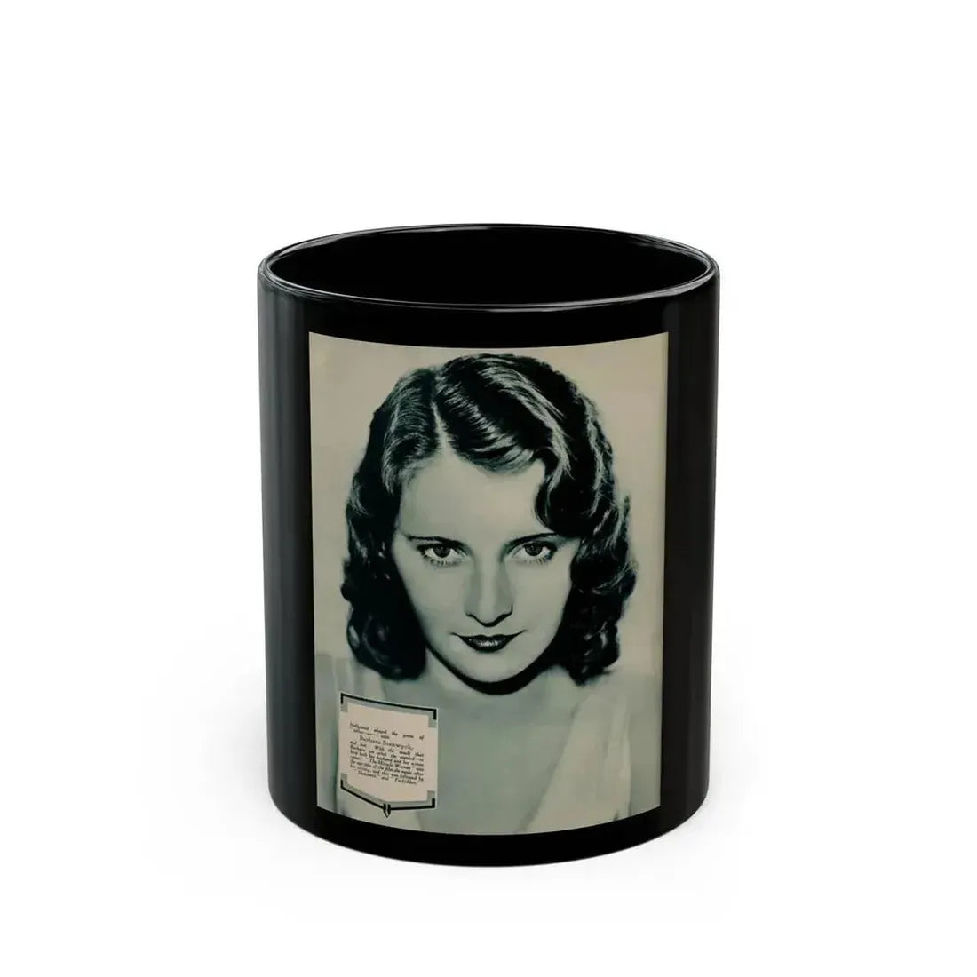 Barbara Stanwyck #215 (Vintage Female Icon) Black Coffee Mug 11oz - Go Mug Yourself
