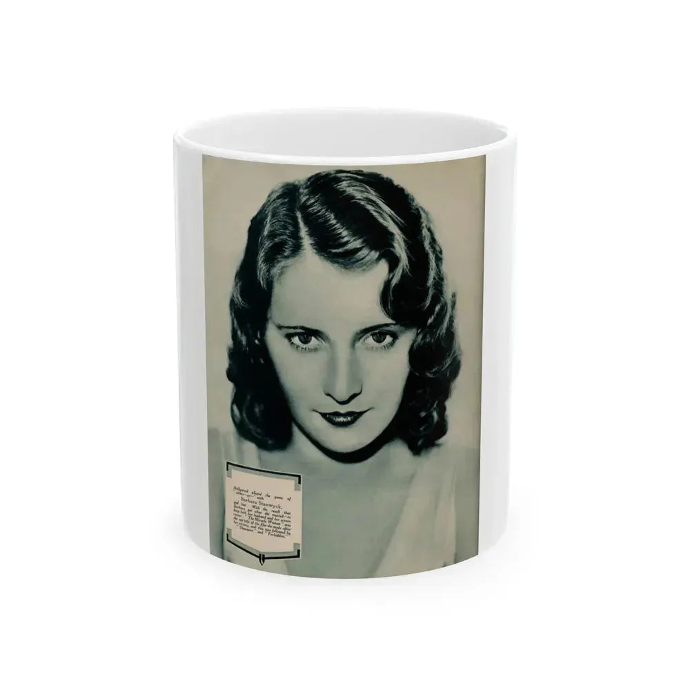 Barbara Stanwyck #215 (Vintage Female Icon) White Coffee Mug 11oz - Go Mug Yourself