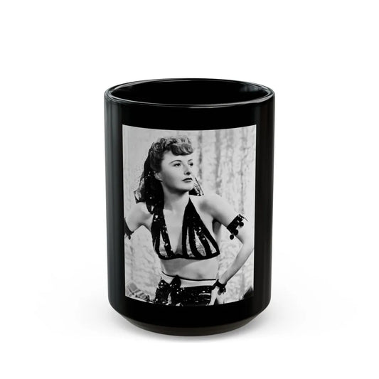 Barbara Stanwyck #30 (Vintage Female Icon) Black Coffee Mug-15oz-Go Mug Yourself