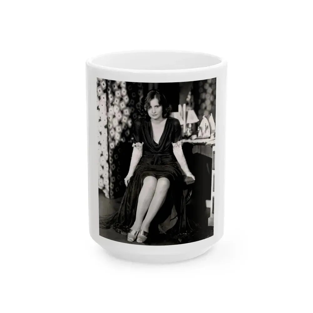 Barbara Stanwyck #31 (Vintage Female Icon) White Coffee Mug 15oz - Go Mug Yourself