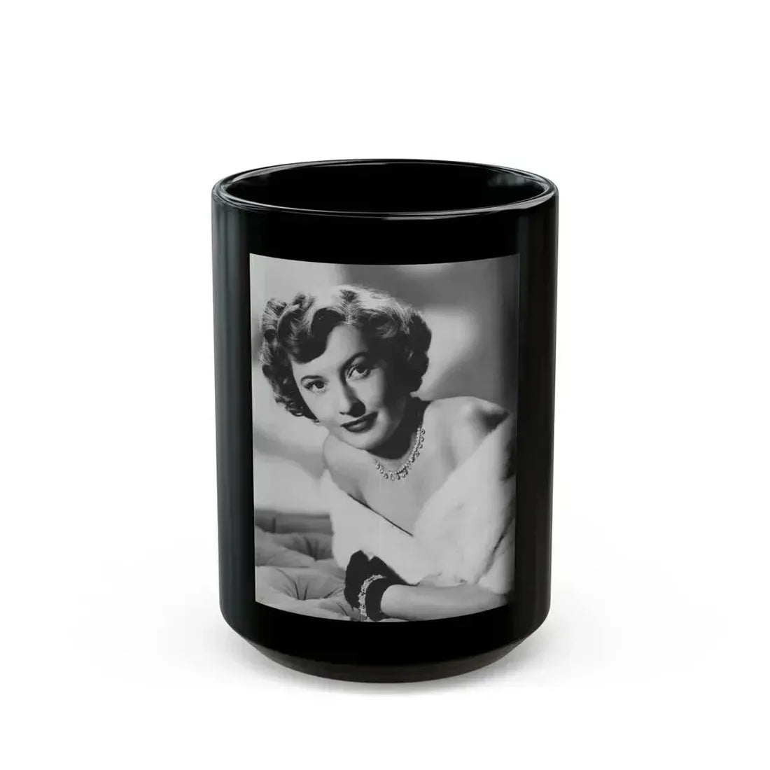 Barbara Stanwyck #38 (Vintage Female Icon) Black Coffee Mug 15oz - Go Mug Yourself