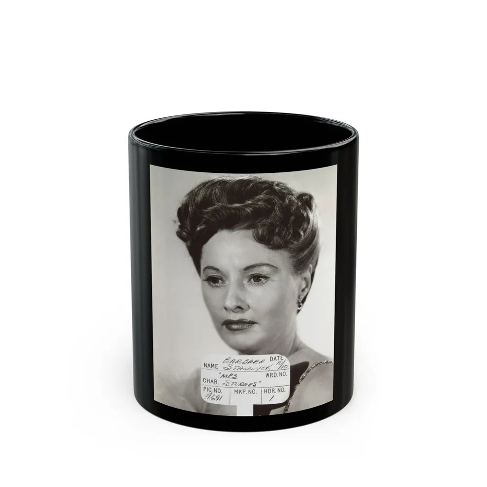 Barbara Stanwyck #47 (Vintage Female Icon) Black Coffee Mug-11oz-Go Mug Yourself