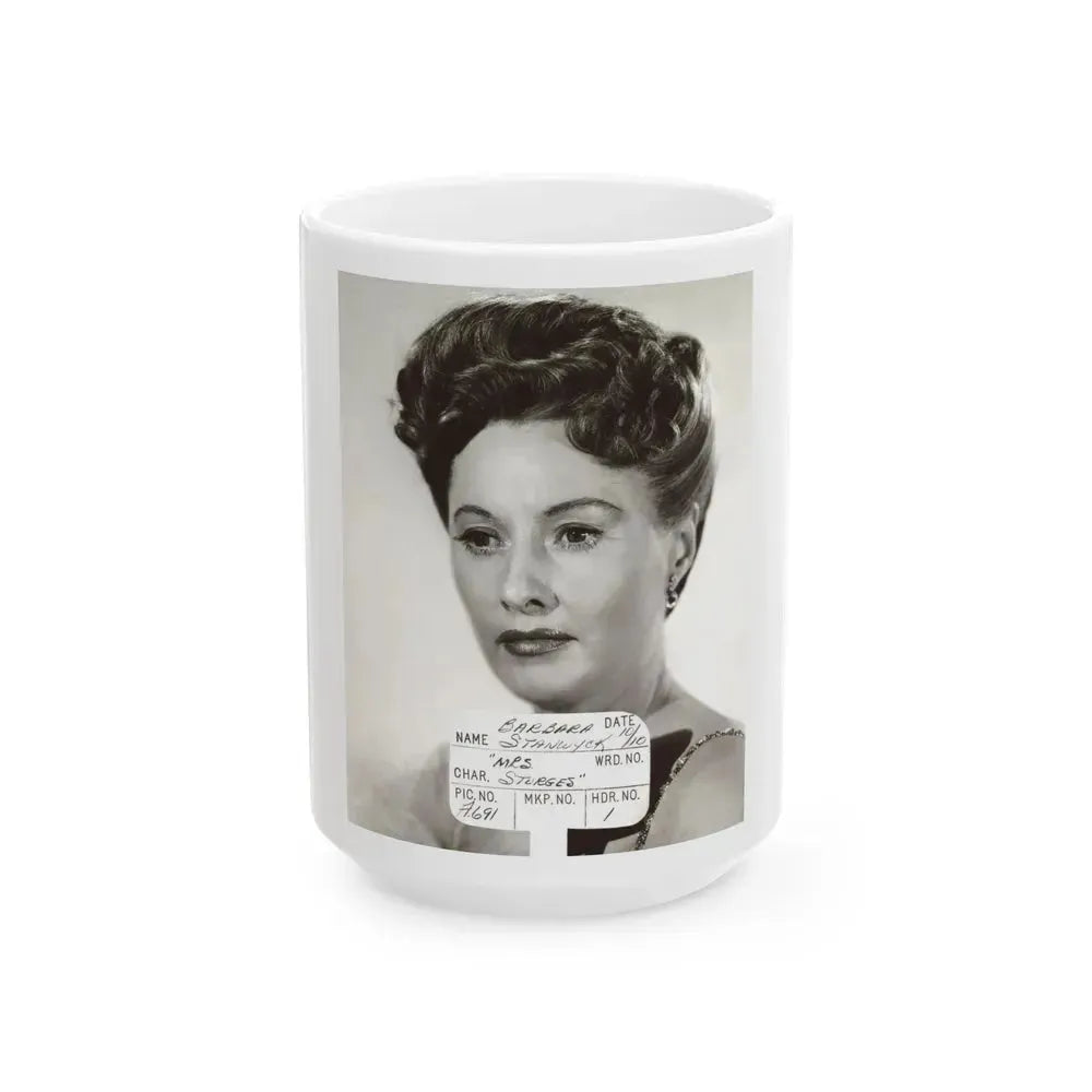 Barbara Stanwyck #47 (Vintage Female Icon) White Coffee Mug 15oz - Go Mug Yourself