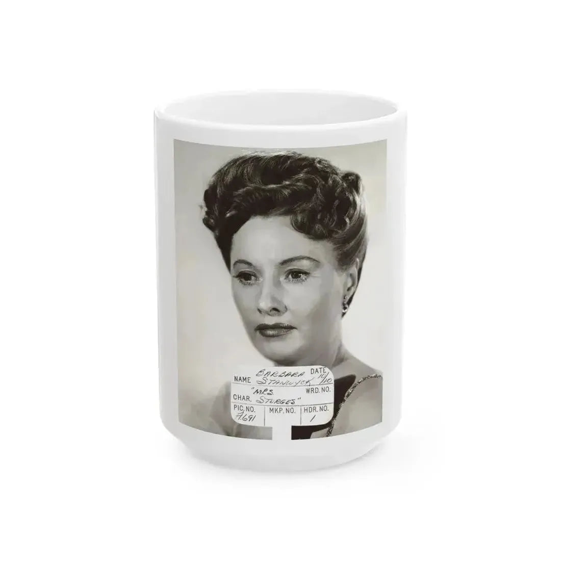 Barbara Stanwyck #47 (Vintage Female Icon) White Coffee Mug 15oz - Go Mug Yourself