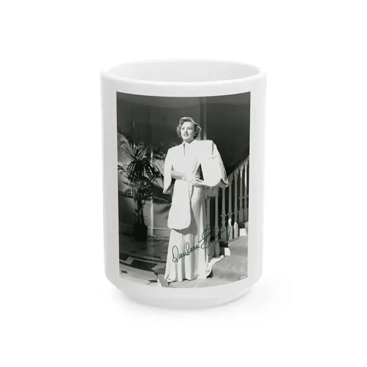 Barbara Stanwyck #48 (Vintage Female Icon) White Coffee Mug 15oz - Go Mug Yourself