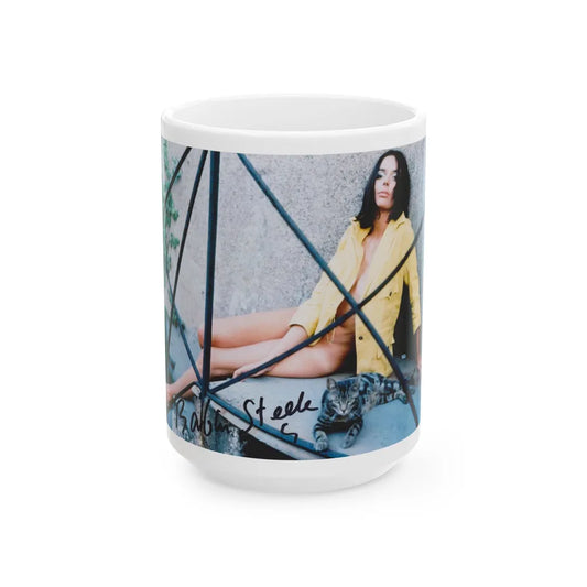 Barbara Steele #17 (Vintage Female Icon) White Coffee Mug-15oz-Go Mug Yourself