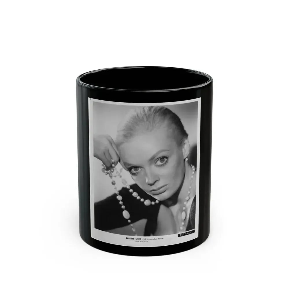 Barbara Steele #30 (Vintage Female Icon) Black Coffee Mug 11oz - Go Mug Yourself