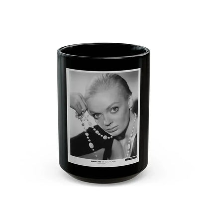 Barbara Steele #30 (Vintage Female Icon) Black Coffee Mug 15oz - Go Mug Yourself