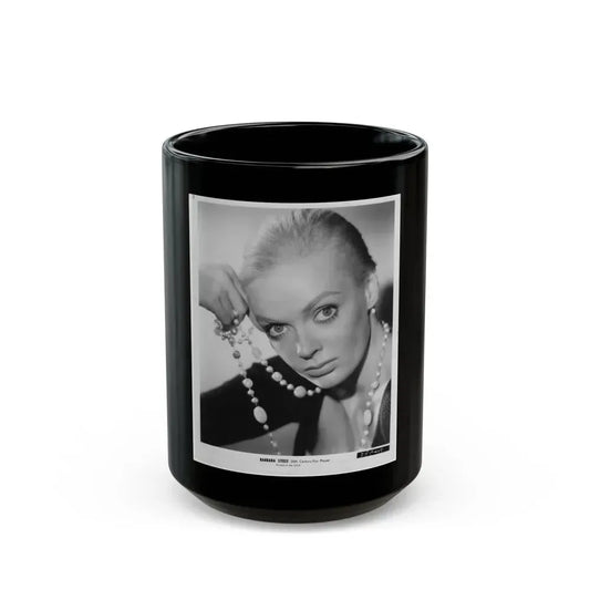 Barbara Steele #30 (Vintage Female Icon) Black Coffee Mug 15oz - Go Mug Yourself