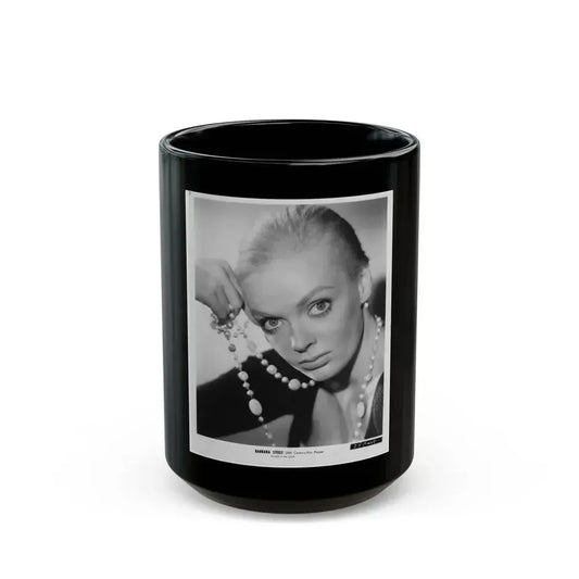 Barbara Steele #30 (Vintage Female Icon) Black Coffee Mug 15oz - Go Mug Yourself