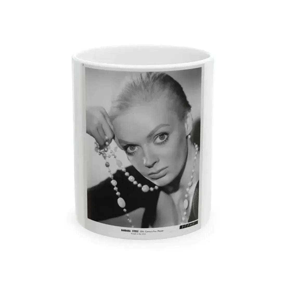 Barbara Steele #30 (Vintage Female Icon) White Coffee Mug 11oz - Go Mug Yourself