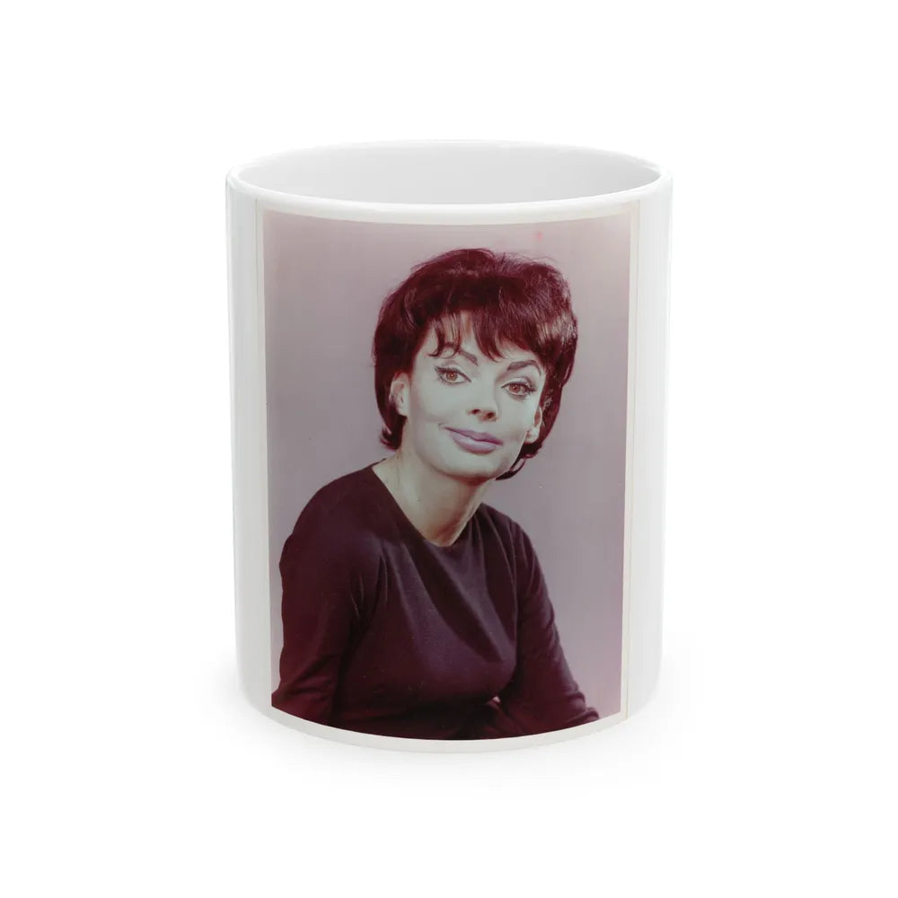 Barbara Steele #45 (Vintage Female Icon) White Coffee Mug-11oz-Go Mug Yourself