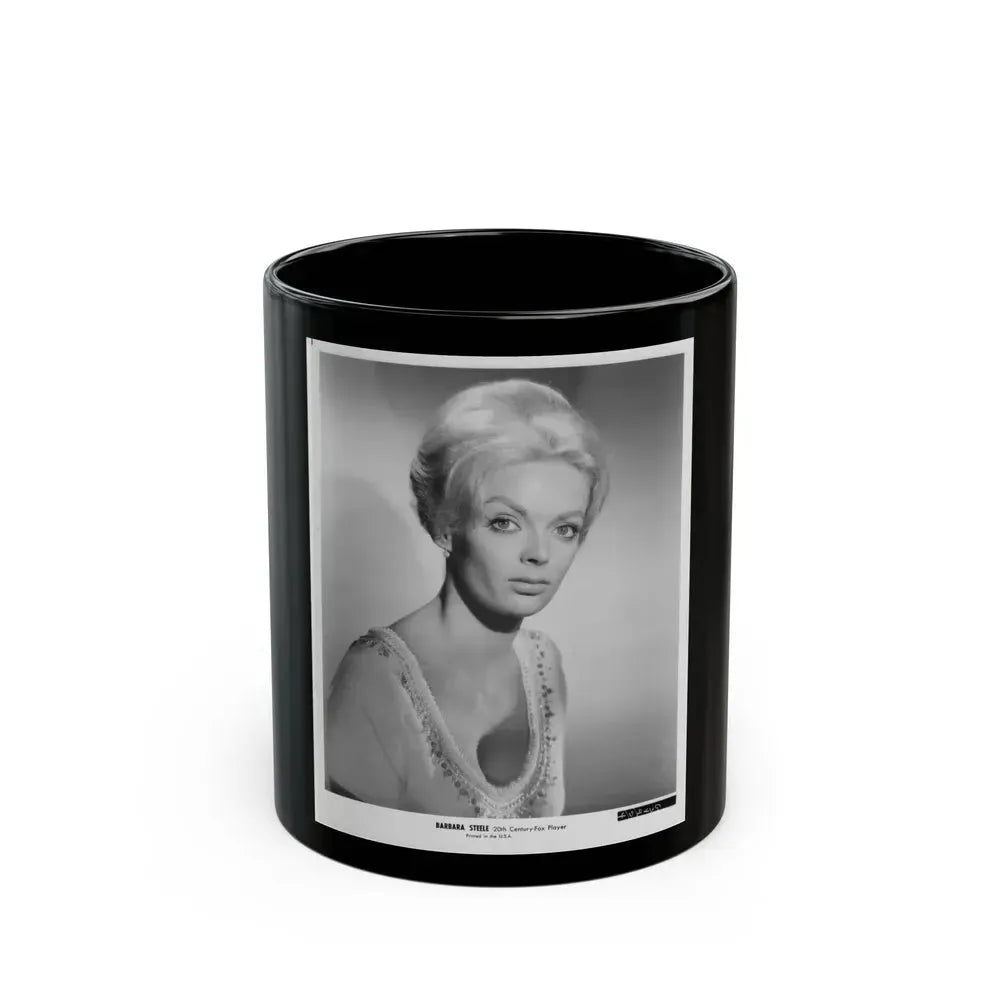 Barbara Steele #51 (Vintage Female Icon) Black Coffee Mug 11oz - Go Mug Yourself