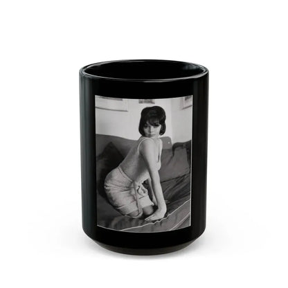 Barbara Steele #52 (Vintage Female Icon) Black Coffee Mug 15oz - Go Mug Yourself