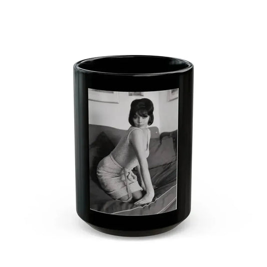 Barbara Steele #52 (Vintage Female Icon) Black Coffee Mug 15oz - Go Mug Yourself
