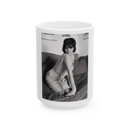 Barbara Steele #52 (Vintage Female Icon) White Coffee Mug-15oz-Go Mug Yourself