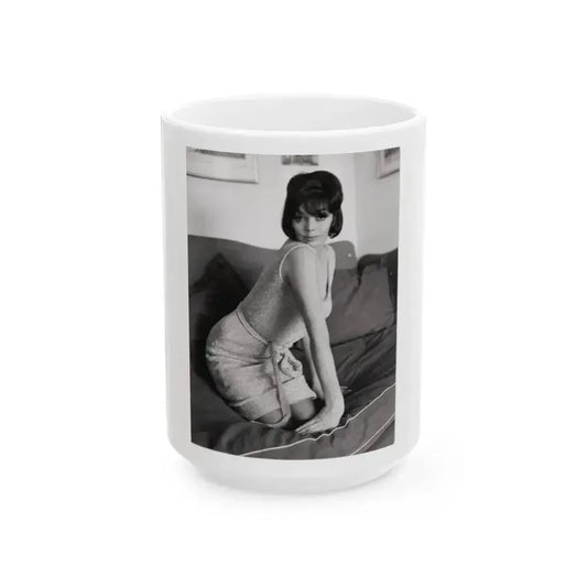 Barbara Steele #52 (Vintage Female Icon) White Coffee Mug 15oz - Go Mug Yourself