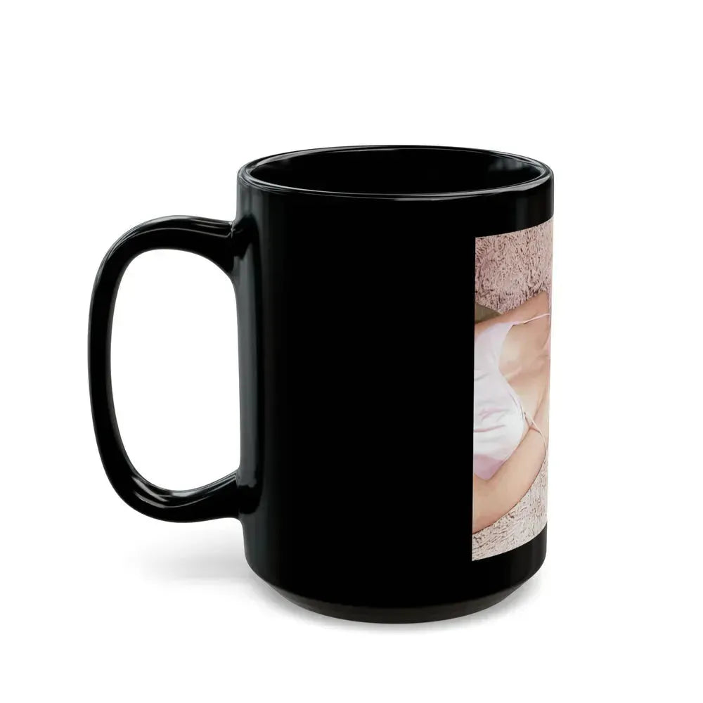 Barbara Steele #60 (Vintage Female Icon) Black Coffee Mug - Go Mug Yourself