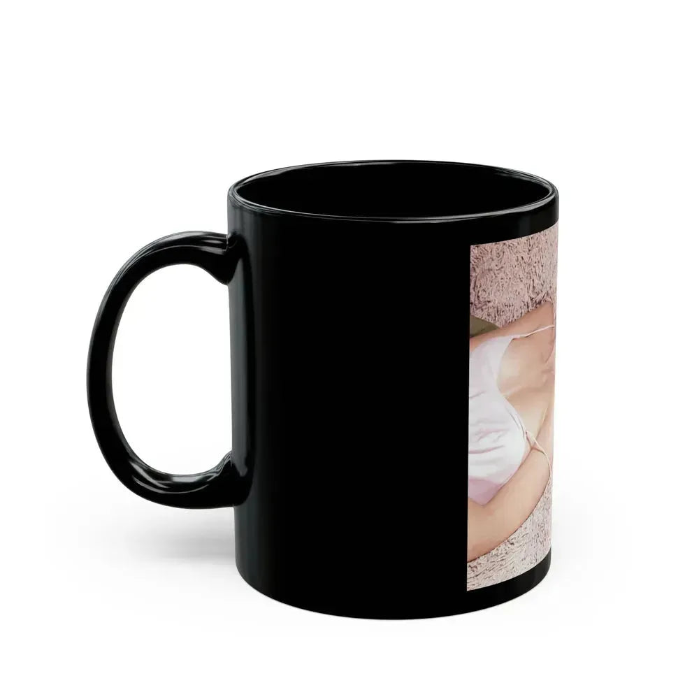 Barbara Steele #60 (Vintage Female Icon) Black Coffee Mug - Go Mug Yourself