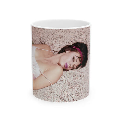 Barbara Steele #60 (Vintage Female Icon) White Coffee Mug-11oz-Go Mug Yourself