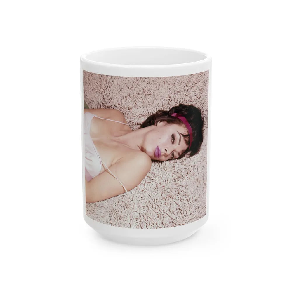 Barbara Steele #60 (Vintage Female Icon) White Coffee Mug-15oz-Go Mug Yourself